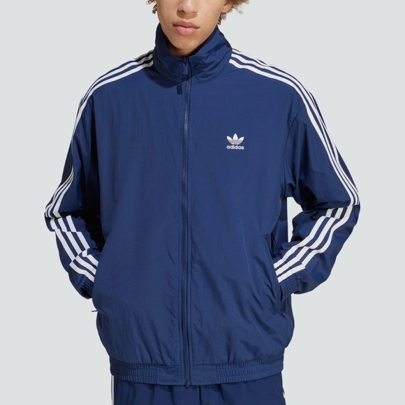 NWT Adidas Original Mens WOVEN FIREBIRD TRACK TOPS JACKET NIGHT INDIGO MEDIUM - Picture 1 of 8
